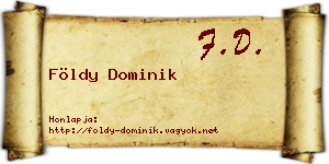 Földy Dominik névjegykártya